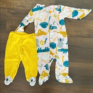 Carter's Animal Print Footie with Yellow Polka Dot Koala Footed Pants